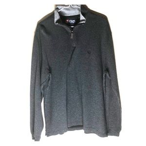 Chaps Men’s black and grey stripe sweater like new
